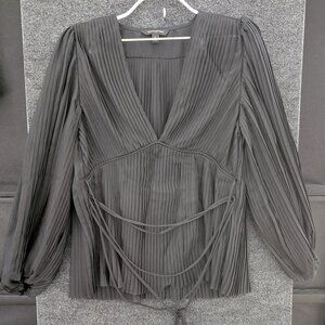 Black Pleated Blouse